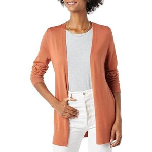 Amazon Essentials Dames Lichtgewicht vest met open voorkant (verkrijgbaar in grote maten), Karamel, XS