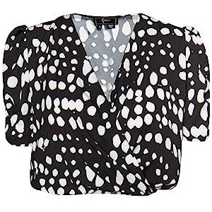 SIDONA Damesblouse, zwart, wit, XS