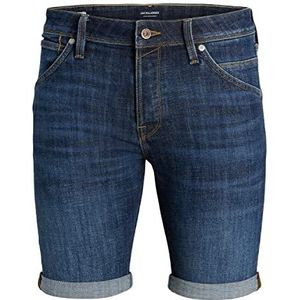 JACK & JONES Heren Jeans Short JJIRICK JJFOX GE 237- Relgular Fit - plussize, Denim Blauw, 40 Grote maten