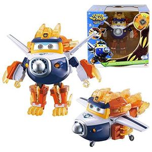 Super Wings Paul Deluxe Transforming, 2 modi, robot, vervorming, vliegtuig, actiefiguren, anime-speelgoed voor jongens en meisjes van 3 jaar oud, met verlichting en geluiden, 15 cm