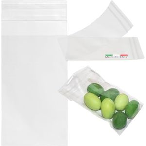 DecoraParty 100 transparante kleine zakjes voor gebak en levensmiddelen, zakjes van kunststof voor levensmiddelen, cellofaan met hechtsluiting, 6 x 10 cm