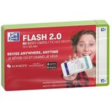 Oxford Flash 2.0 Flashcards A7 blanco groen pak 80 kaartjes