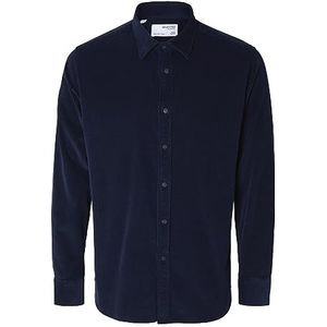 Slhregowen-Cord Shirt Ls Noos, navy blazer, L