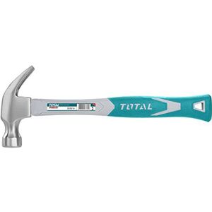 Total Tools - timmermanshamer, 220 g, ideaal voor timmerwerk en timmerwerk, met gebogen nageltrekker, handvat van bimmateriaalvezel, kop van gesmeed koolstofstaal