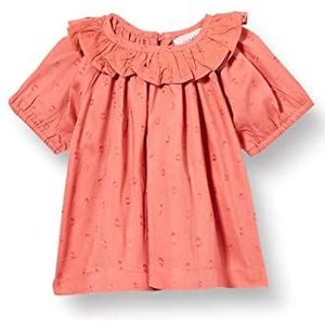 Noa Noa miniature Meisjes Baby Structured Polka Dot T-shirt, Apricot Brandy, 9 Maanden