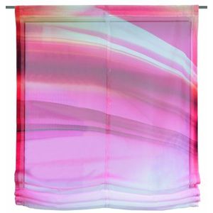 Home fashion 69520-723 vouwgordijn digitale print Lincoln Voile, met accessoires, 140 x 120 cm, roze
