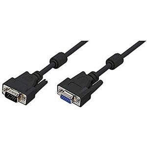 LogiLink Kabel VGA verlenging 1x stekker 1x bus, zwart, 5m