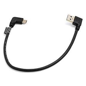 System-S USB-C kabel 30 cm USB 3.1 Type C stekker 90 graden hoek naar USB A 3.0 90 graden rechte hoek stekker