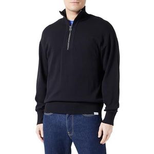 JACK & JONES JCOCOLLECTIVE Knit Half Zip, zwart, S