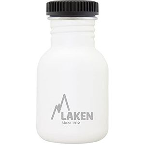 Laken unisex - zeer resistente roestvrijstalen fles voor volwassenen, 0,35 l, witte kleur