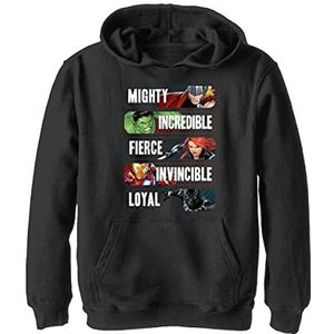 Marvel Marvel Char Adjectives Hoodie voor kinderen, zwart, L