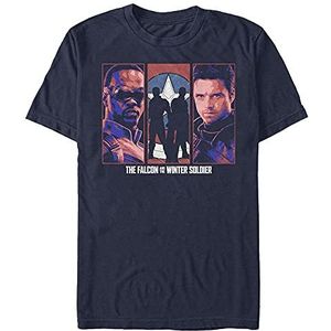 Marvel Unisex and The Falcon Winter Soldier Group Organic Short Sleeve T-Shirt, Marineblauw, XL, marineblauw, XL