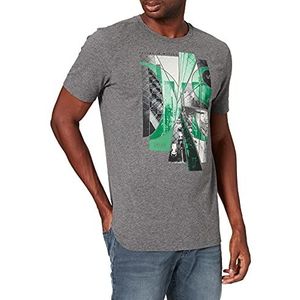 BOSS Heren Tee 6 T-shirt van stretchkatoen met fotografische print en logo, Medium Grey31, L