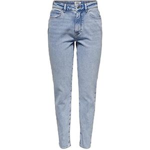 ONLY Onlemily, straight fit jeans voor dames, stone washed stretch denim hoge taille, 5-pocket-broek, blauw (light blue denim), 30W x 30L