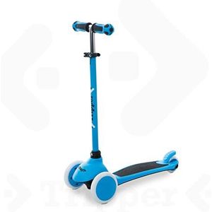 Mondo On & Go Tripper Scooter met 3 wielen, PU-wielen en TPR-handgrepen, veiligheidsrem achter, blauw