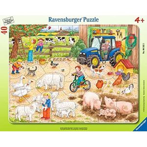 Ravensburger Kinderpuzzle - 06332 Auf dem großen Bauernhof - Rahmenpuzzle für Kinder ab 4 Jahren, mit 40 Teilen