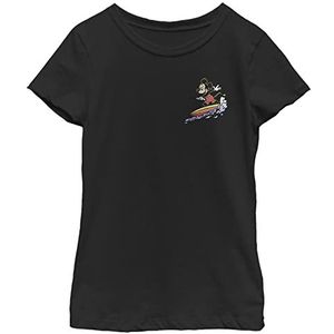 Disney Mickey Classic Mickey Surf T-shirt voor meisjes, zwart, M, zwart, M