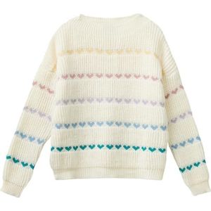 United Colors of Benetton Trui voor meisjes en meisjes, Wit, 120