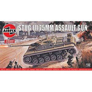Airfix Vintage Classics Set - A01306V Stug III 75mm Assault Gun - Plastic tankmodellen voor volwassenen en kinderen vanaf 8 jaar, set bevat 79 stuks, sprues en stickers - 1:76 schaalmodel tankset