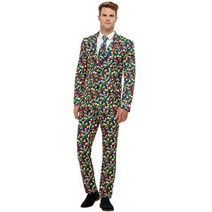 Rubik's Cube Suit, Multi-Coloured, with Jacket, Trousers & Tie, (M)
