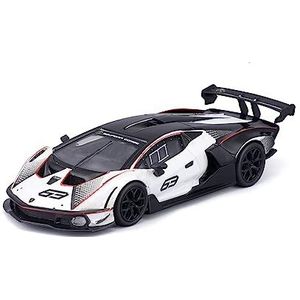 Bburago Lamborghini Essenza SCV12: modelauto op schaal 1:24, beweegbare deuren, wit-zwart (18-28023)