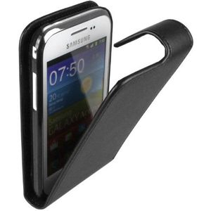 mumbi Hoes Flip Case compatibel met Samsung Galaxy Ace Plus hoes mobiele telefoon case wallet, zwart
