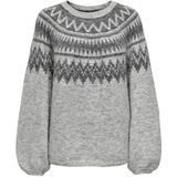 Only - ONLREYKJA LS O-NECK KNT - Gebreide Trui - Lichtgrijs Melange