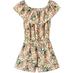 NAME IT Nkfvinaya Ss Playsuit Fffff Noos Jumpsuit voor meisjes, Witte Alyssum, 122