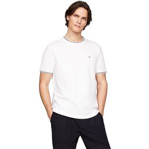 Tommy Hilfiger Heren RWB Tipped Collar TEE S/S T-shirt, wit, S, Wit, S