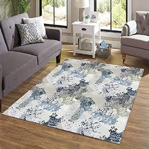 Homemania Trendy patchwork-tapijt, 7 samenvattingen, antislip, voor hal, keuken, slaapkamer, woonkamer - meerkleurig van polyester, katoen, 80 x 200 cm