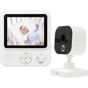 PNI Video Babyfoon BM280 2.8 inch scherm draadloos 2.4 GHz, temperatuursensor, VOX, nachtzicht, zoomfunctie, slaapliedjes
