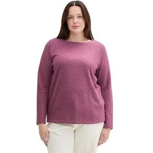 TOM TAILOR Plussize sweatshirt voor dames, 35895 - Pink Velvet Melange, 52/Grote Maten