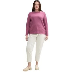 TOM TAILOR Plussize sweatshirt voor dames, 35895 - Pink Velvet Melange, 48/Grote Maten