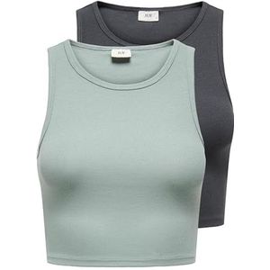 JdY Tanktop voor dames (verpakking van 2 stuks), Chinoisgroen, XS