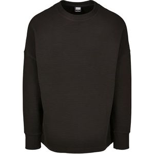 Urban Classics Herentrui Cut On Sleeves Interlock Crew Sweatshirt, zwart, S