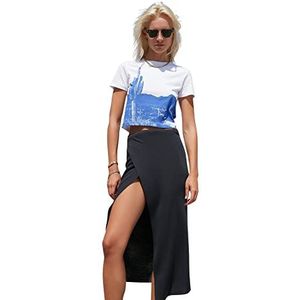 Trendyol Vrouwen Relaxed Standard Crew Neck Geweven T-shirt, Kleur: wit, S