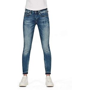 G-STAR RAW Dames Jeans 3301 Mid Waist Skinny Geribbelde Enkellaarsjes, Faded Azurite C296-b465, 25W x 30L