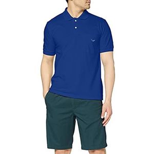 Trigema - Poloshirt - Royal - Katoen - Met Borstzak