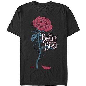 Disney Beauty & The Beast: Live Action - Logo Rose Unisex Crew neck T-Shirt Black 2XL
