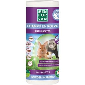 MENFORSAN Repellent Powder Shampoo voor knaagdieren, konijnen en fretten 250gr, stomerij en bescherming, veganistisch product, wit