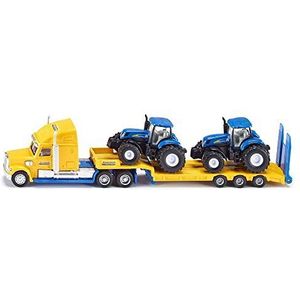 siku 1805, Lorry with New Holland Tractors, 1:87, Metal/Plastic, Yellow/Blue, Multifunctional