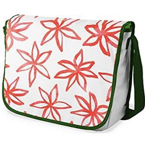 Bonamaison Digitaal bedrukte Messenger schooltas met kaki riem voor meisjes en jongens, boodschappentassen voor scholieren, schoudertassen, grootte: 29x36 cm