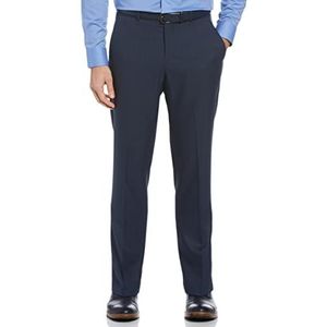 Perry Ellis Portfolio Men's Performance Dress Pant, Modern Fit, Non-Iron, Flat Front Stretch (Waist Size 30-42), Mood Indigo, 33W x 32L