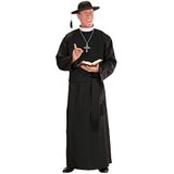 Widmann - Kostuum priester, tuniek, riem, geestelijk, bisschop, pastooraar, monnik, themafeest, carnaval, zwart/wit
