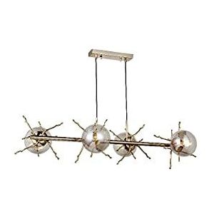 Homemania 1539-80-04-L hanglamp, kroonluchter, plafondlamp, glas, metaal, goud, 36 x 105 x 75 cm, 4 x E27, Max 40 W