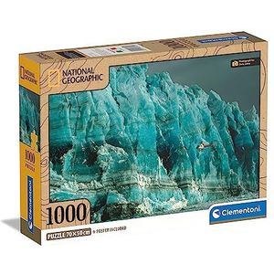 Clementoni - 39731 - Puzzel National Geographic - Hubbard Glacier - Puzzel 1000 Stukjes, Puzzel Voor Volwassenen en Kinderen, 14-99 Jaar, Gemaakt in Italië