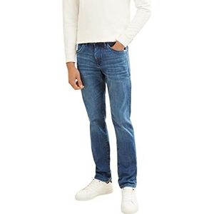 TOM TAILOR heren Josh Regular Slim-jeans voor heren Josh normale smalle jeans, 10119-Gedragen medium stone blue denim, 33W / 36L