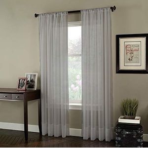 Curtainworks Soho Transparant voilegordijn, 150 x 304,8 cm, zilver