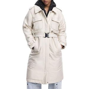 Desigual - Classic Round Neck Blazer - Beige - Dames - Katoen