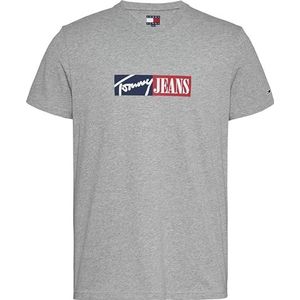 Tommy Jeans Heren TJM Slim Entry Graphic TEE EXT DM0DM20365 S/S T-shirt, grijs (grijs HTR), XL, Grijs (Grijs Htr), XL